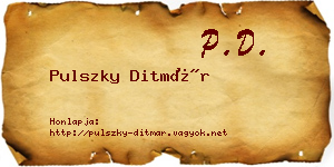 Pulszky Ditmár névjegykártya